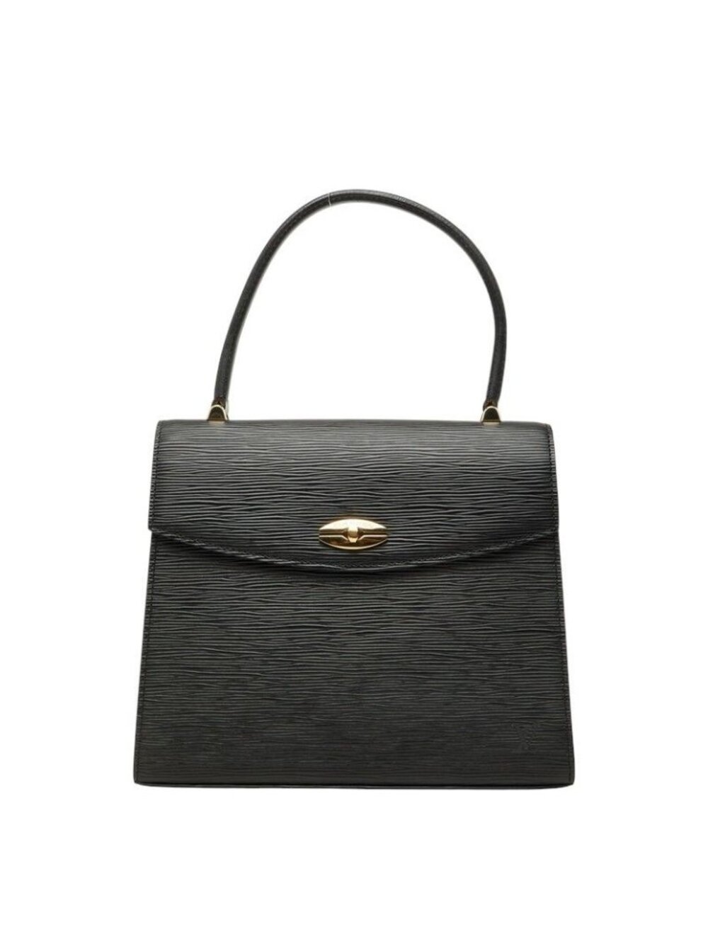 Louis Vuitton Epi Malesherbes Handbag Top Handle Noir Black Leather